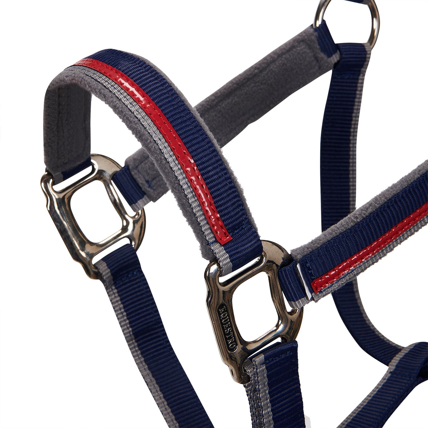 EQUESTRO DOUBLE ADJUSTMENT HALTER NAVY/GREY/RED