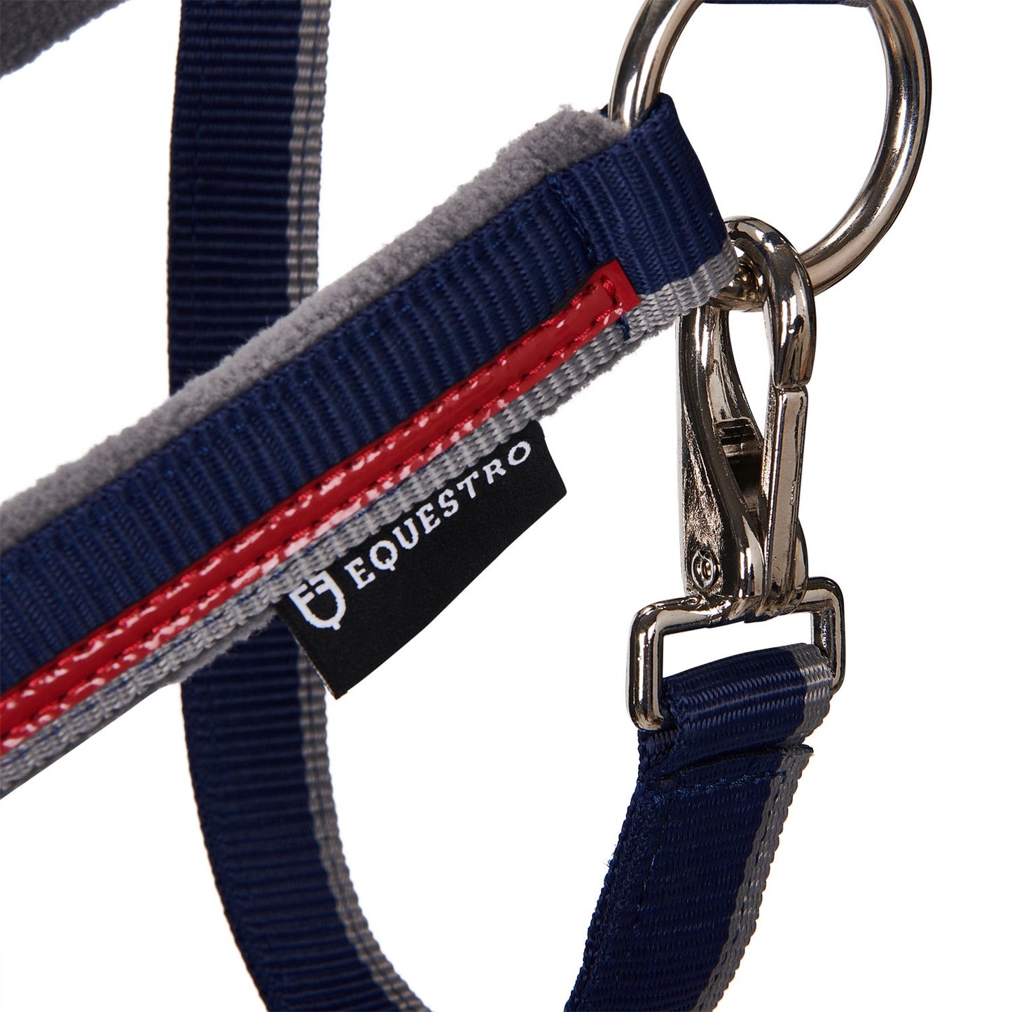 EQUESTRO DOUBLE ADJUSTMENT HALTER NAVY/GREY/RED