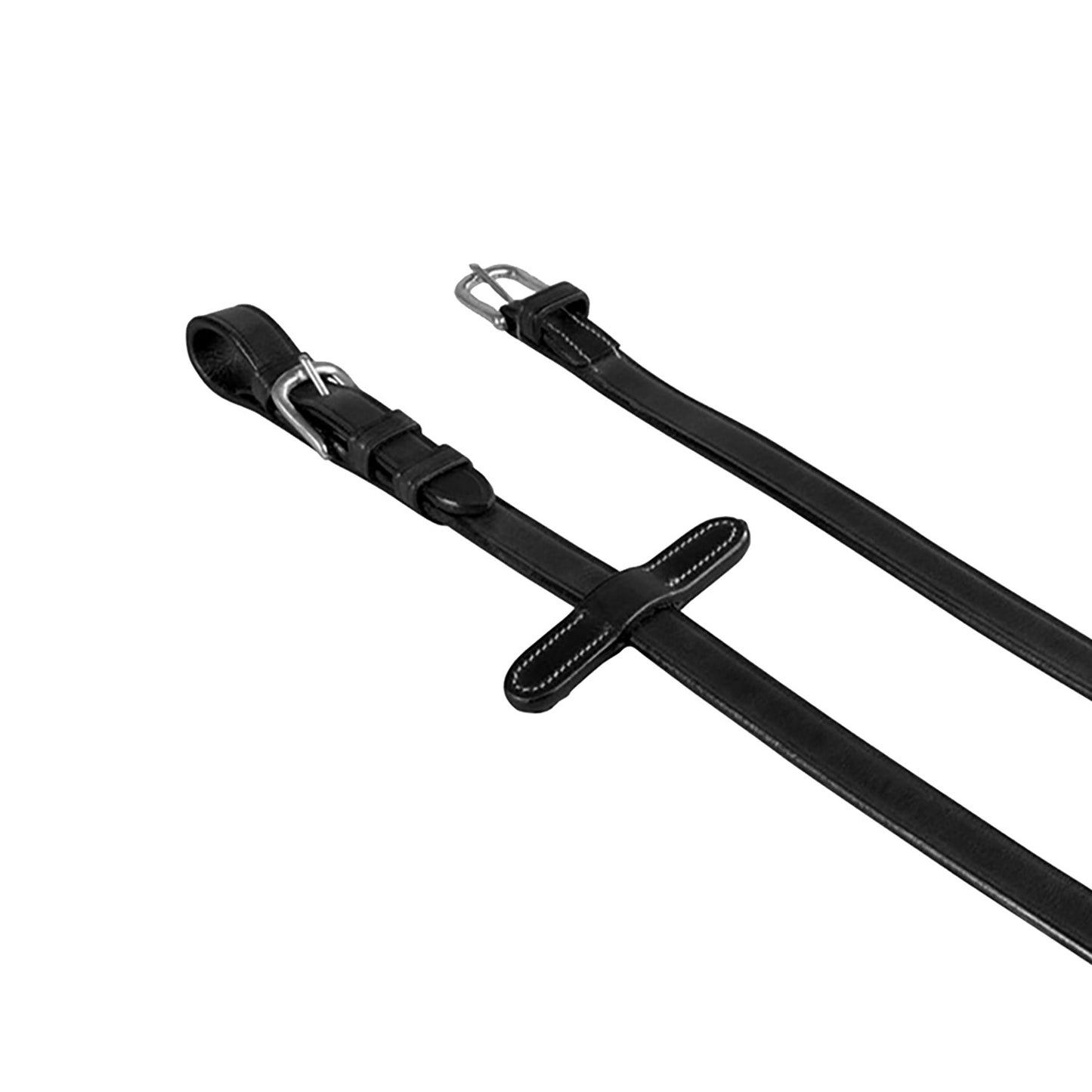 EQUESTRO LEATHER AND RUBBER REINS FOR ENGLISH BRIDLE