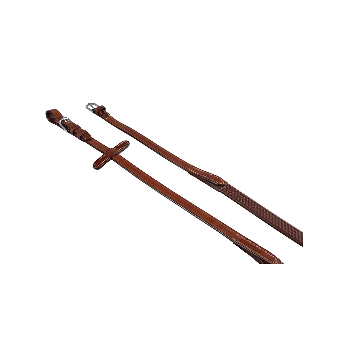 EQUESTRO LEATHER AND RUBBER REINS FOR ENGLISH BRIDLE