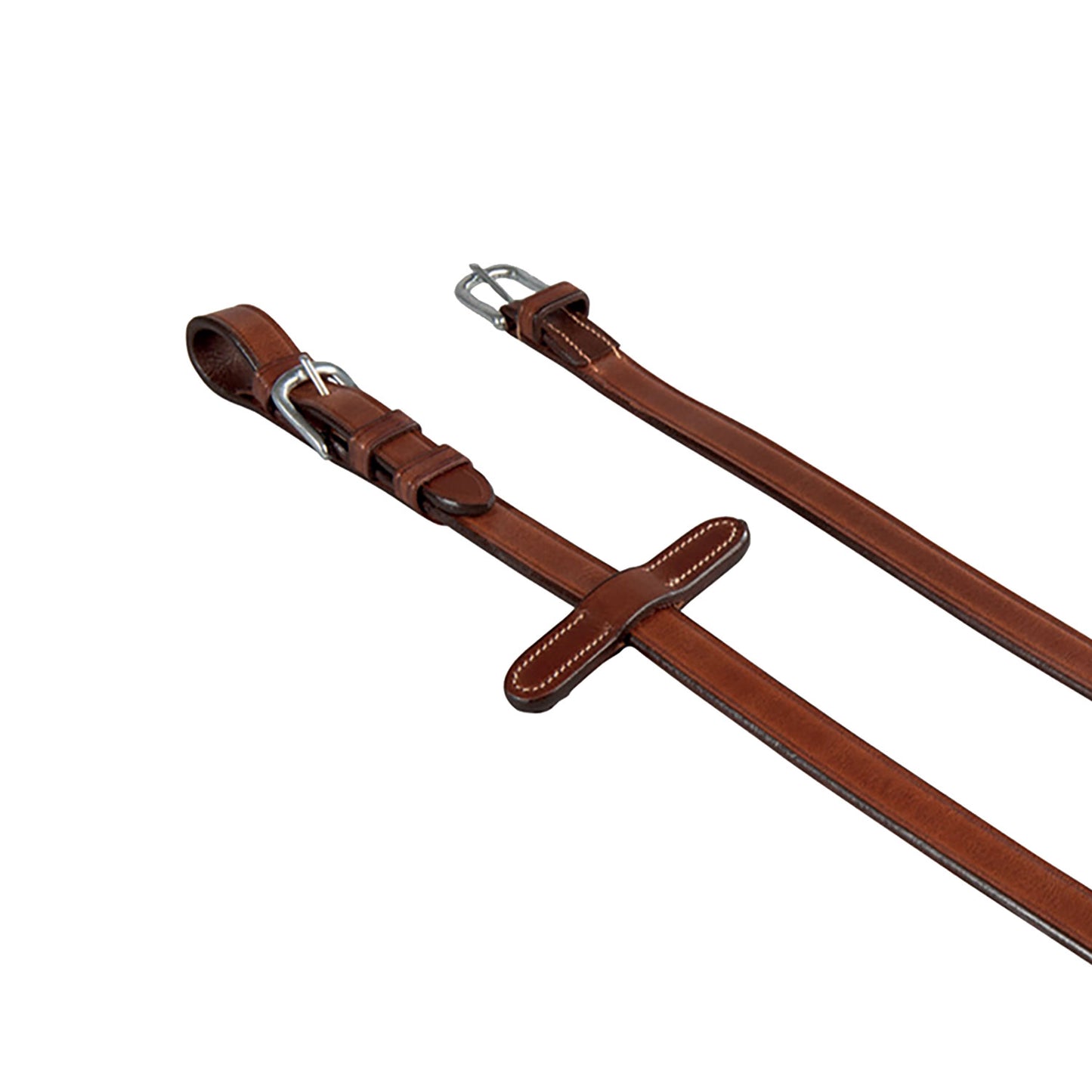 EQUESTRO LEATHER AND RUBBER REINS FOR ENGLISH BRIDLE