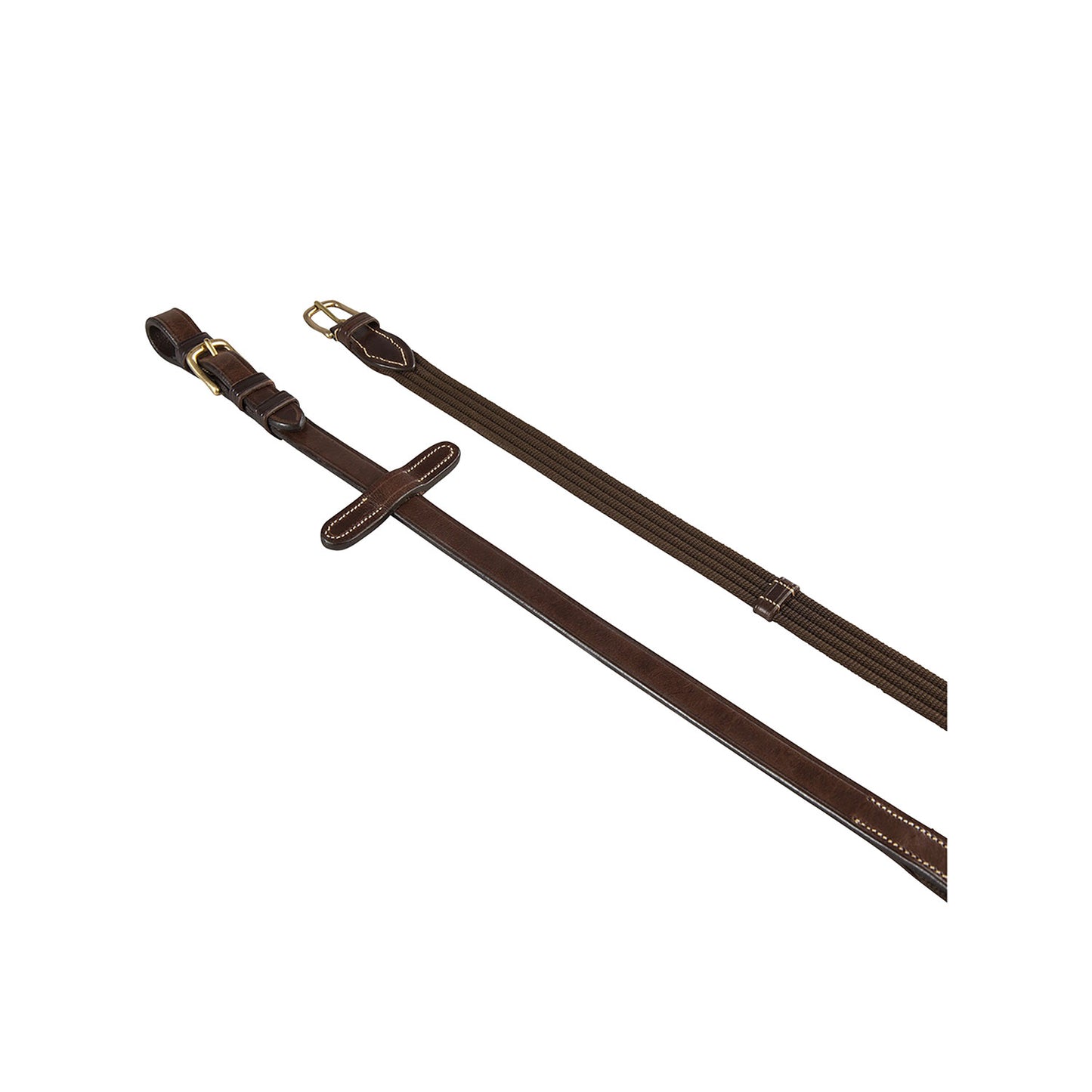 EQUESTRO REINS FOR ENGLISH BRIDLE WITH BRASS BUCKLES
