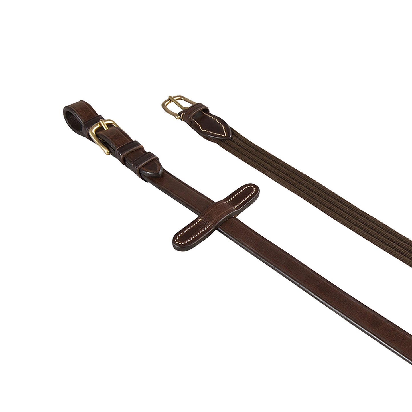 EQUESTRO REINS FOR ENGLISH BRIDLE WITH BRASS BUCKLES