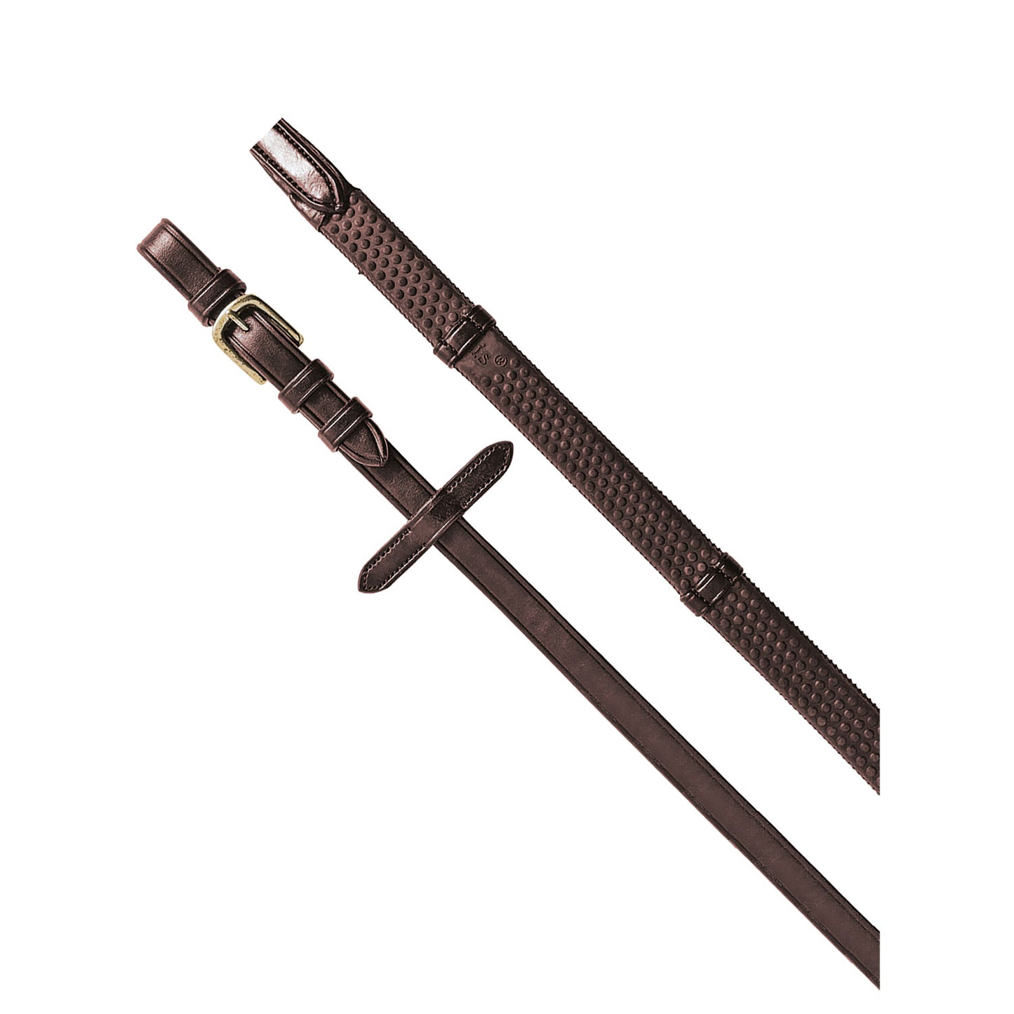 EQUESTRO REINS FOR ENGLISH BRIDLE WITH BRASS-PLATED BUCKLES