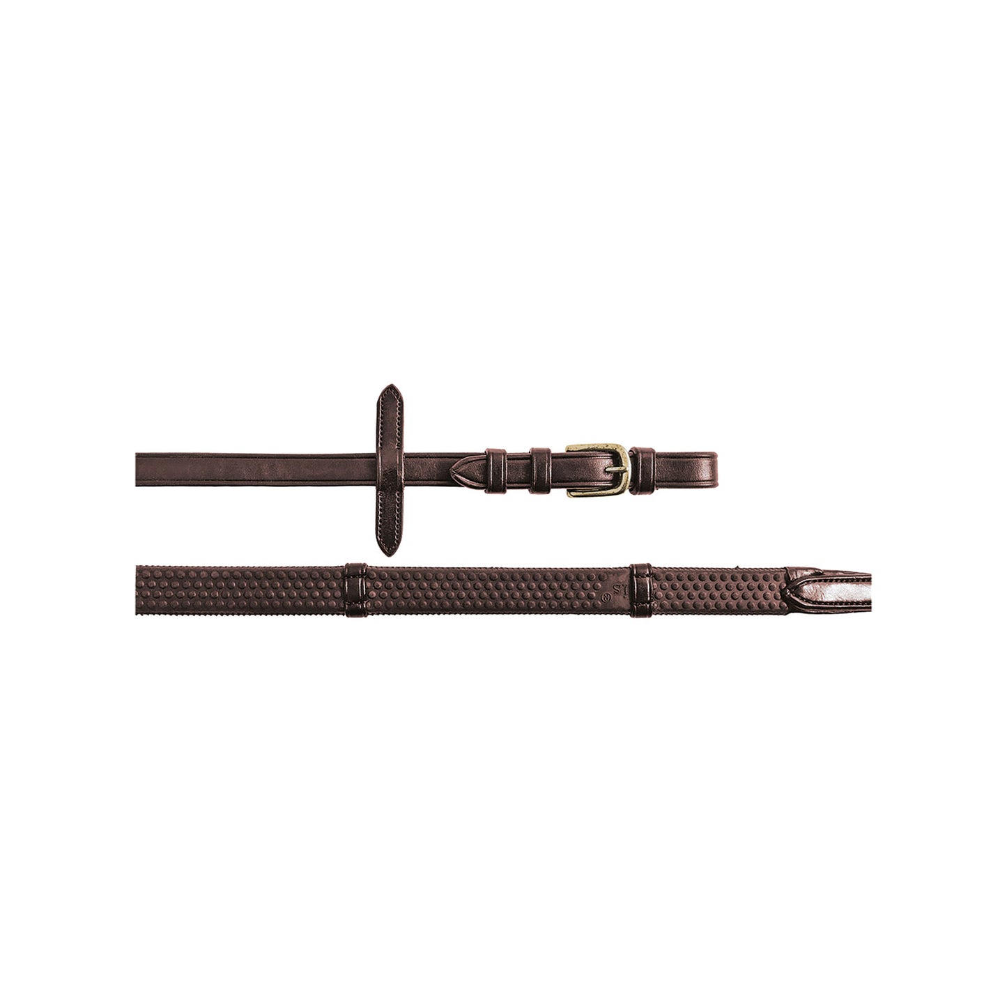 EQUESTRO REINS FOR ENGLISH BRIDLE WITH BRASS-PLATED BUCKLES