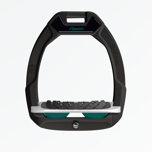 FLEX-ON SAFE-ON BLACK/GREEN STIRRUPS