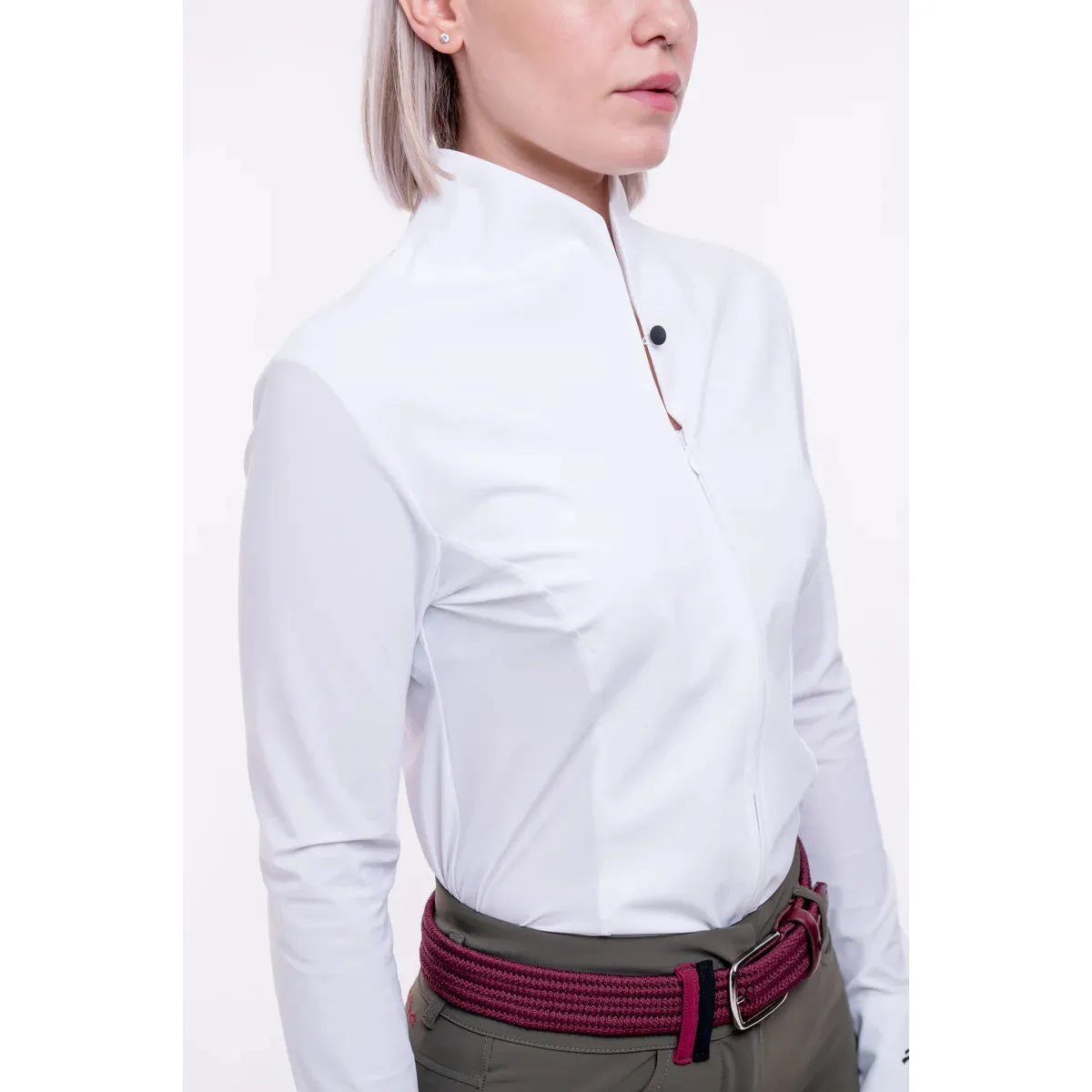 MAKEBE LADY ELEGANT GIGH NECK SHIRT BEVERLY