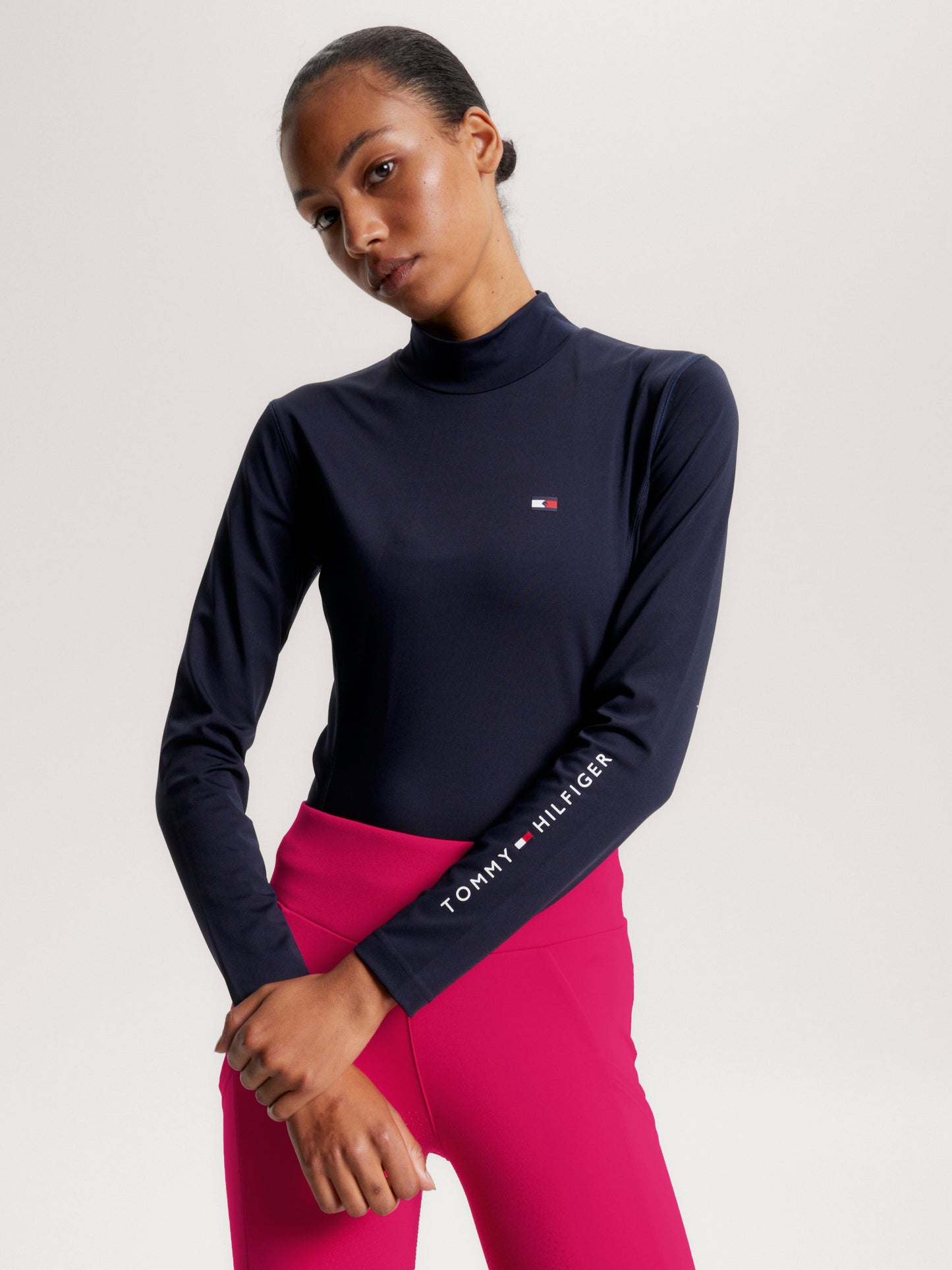 HILFIGER HIGH NECK LONG SLEEVE BASELAYER DESERT SKY