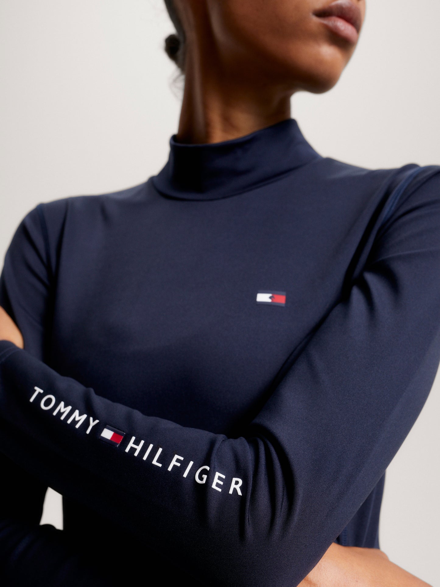 HILFIGER HIGH NECK LONG SLEEVE BASELAYER DESERT SKY