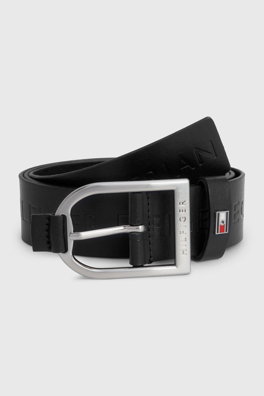 HILFIGER STIRRUP BUCKLE VEGAN BELT DESERT SKY