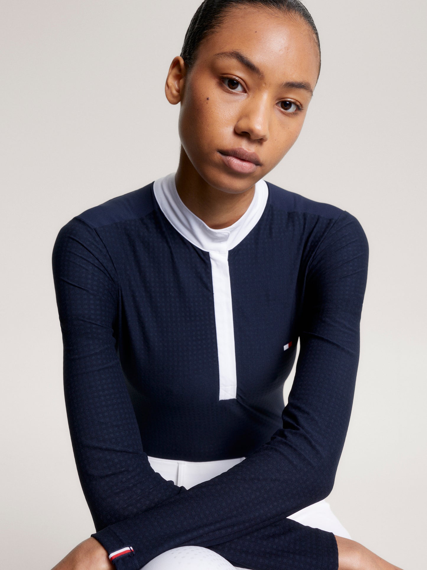 HILFIGER CHELSEA COOLING LONG SLEEVE SHOW SHIRT DESERT SKY