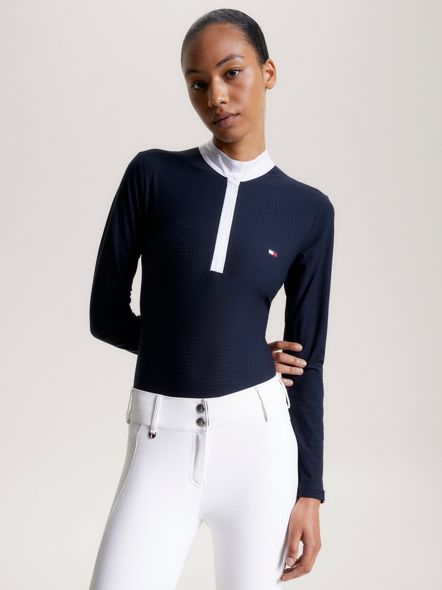 HILFIGER CHELSEA COOLING LONG SLEEVE SHOW SHIRT DESERT SKY