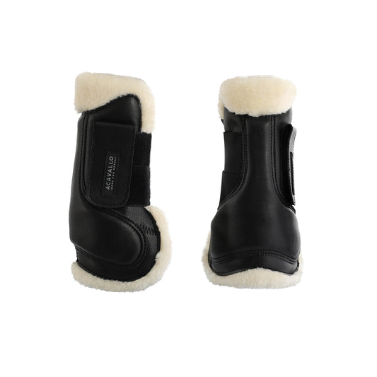 ACAVALLO JUMPING TENDON BOOTS FAUX SHEEPSKIN & VELCRO CLOSURE