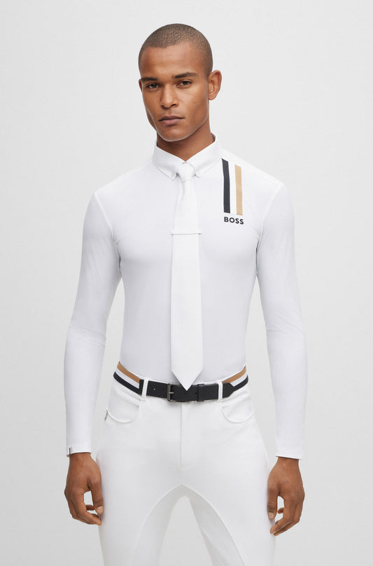 BOSS NICK SIGNATURE STRIPE SHOW SHIRT WHITE