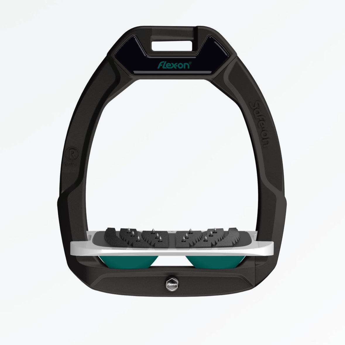 FLEX-ON SAFE-ON BLACK/GREEN STIRRUPS