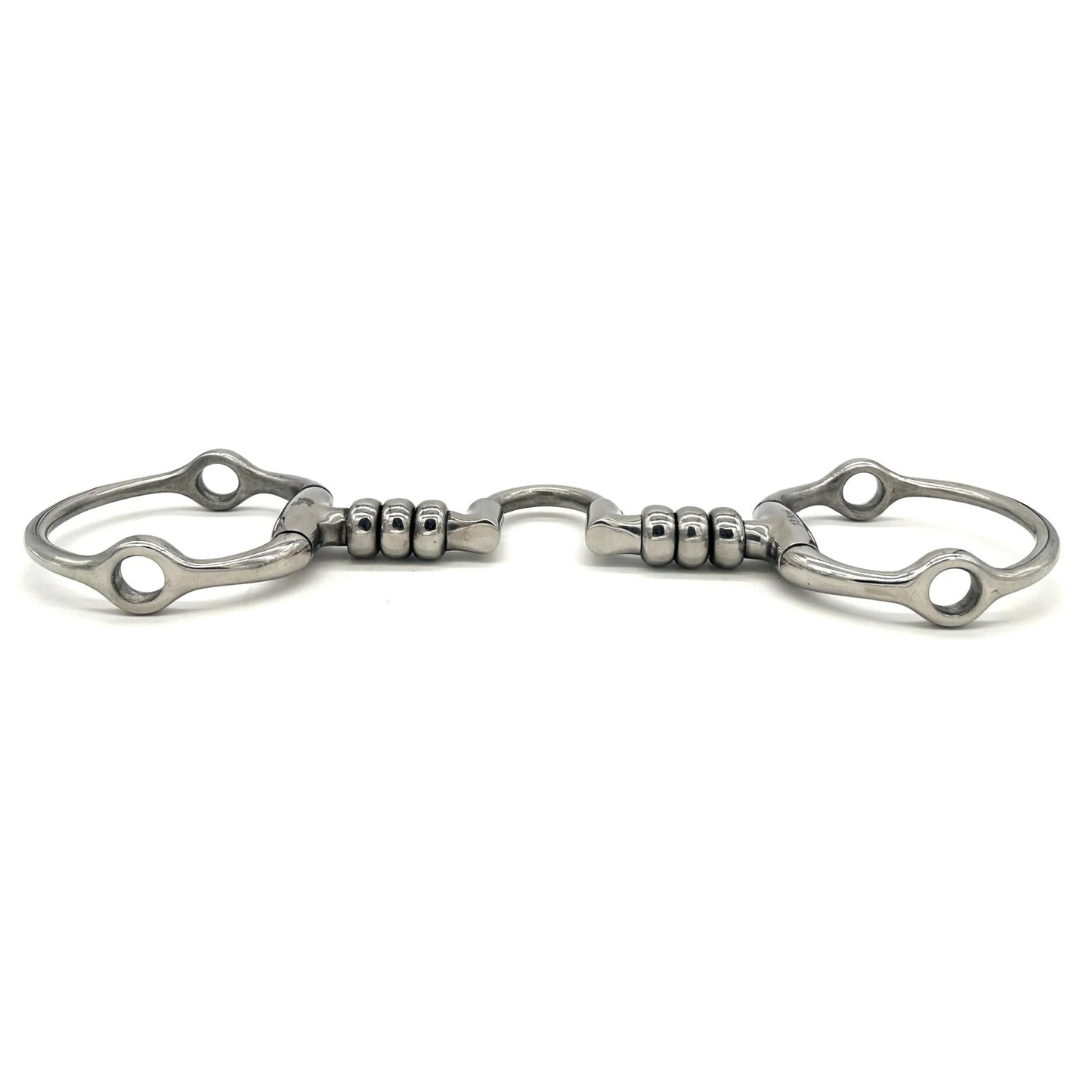 Jake Adam’s Stainless Steel Cherry Roller Fixed Gag with Low Correction Port Bit