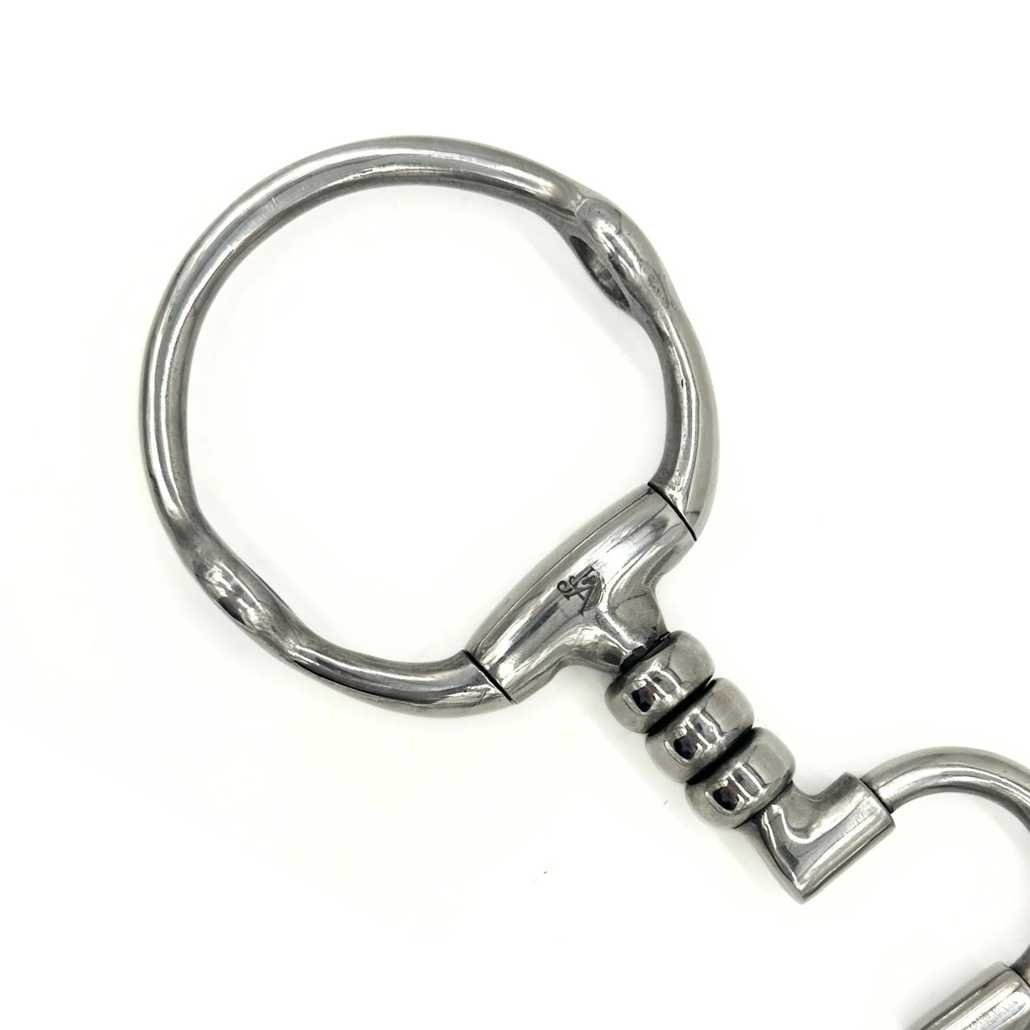 Jake Adam’s Stainless Steel Cherry Roller Fixed Gag with Low Correction Port Bit
